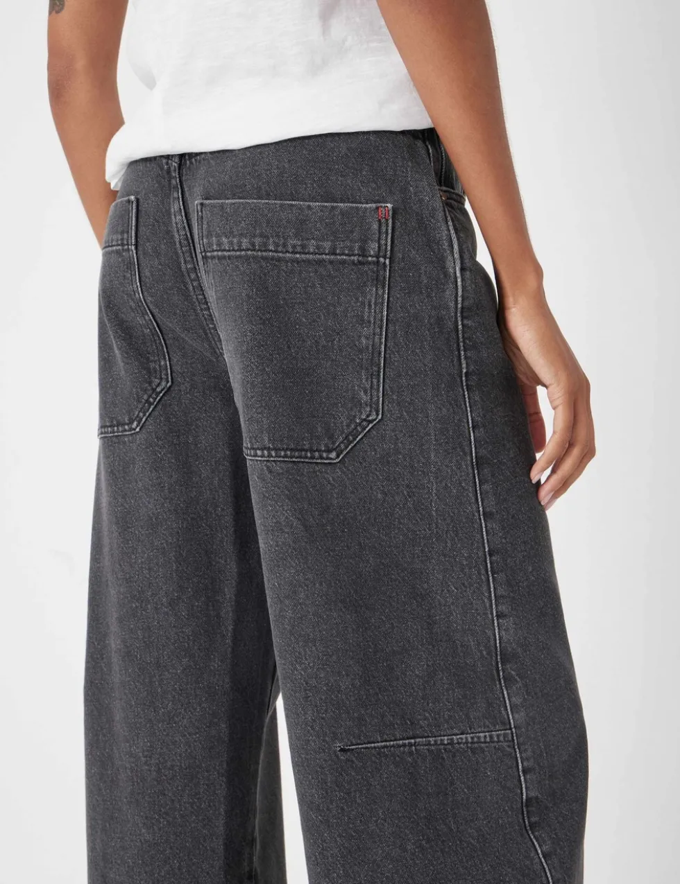 Pure Cotton Barrel Leg Jeans