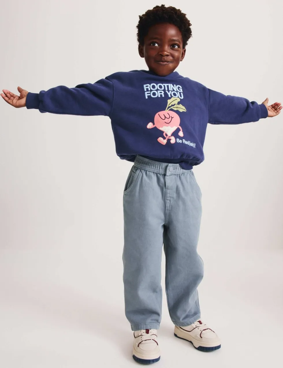 Pure Cotton Barrel Leg Jeans (2-8 Yrs)