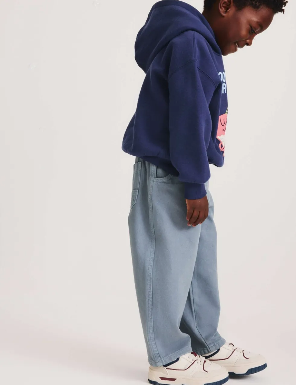 Pure Cotton Barrel Leg Jeans (2-8 Yrs)