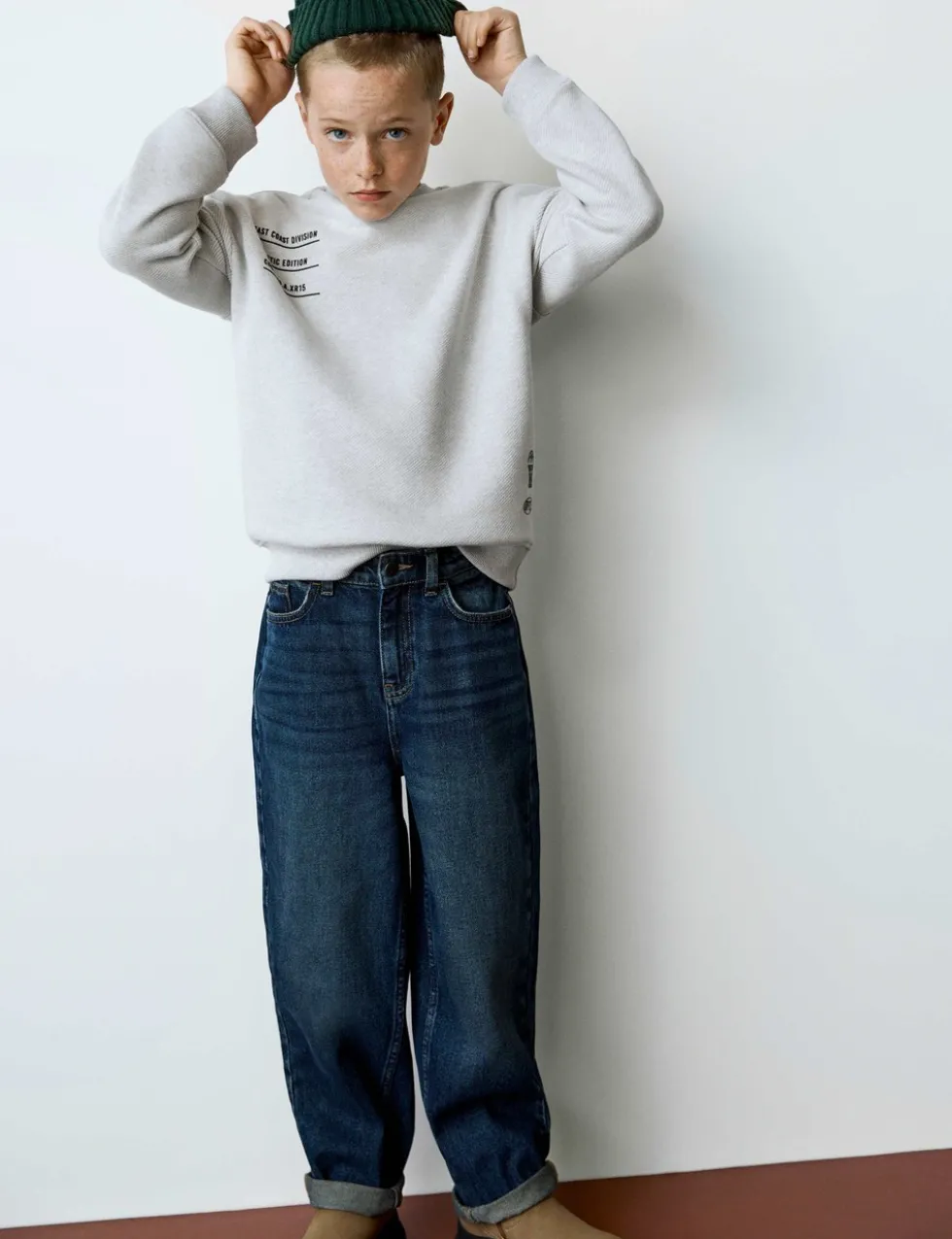 Pure Cotton Barrel Leg Jeans (6-16 Yrs)