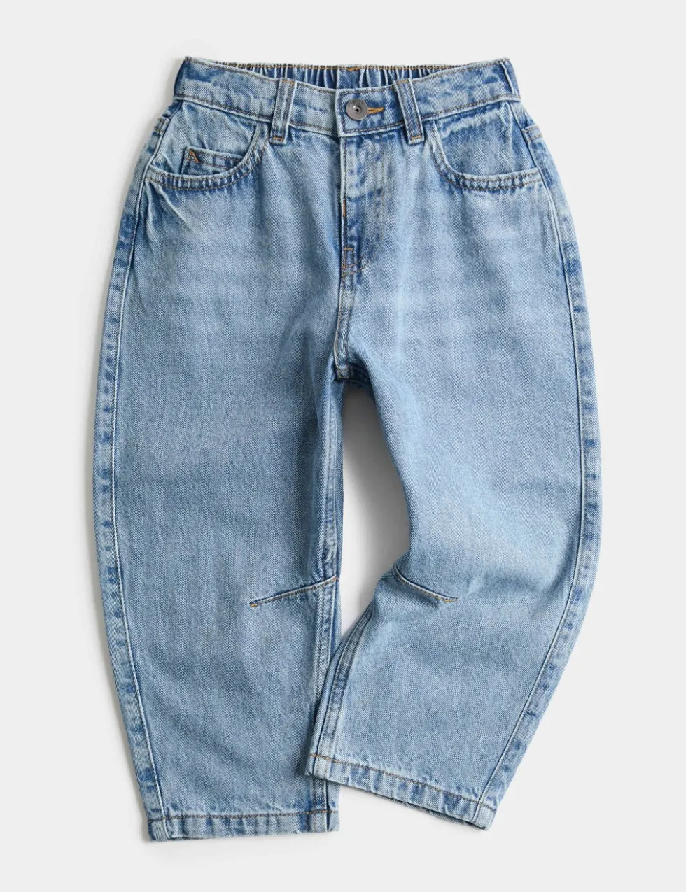 Pure Cotton Barrel Leg Jeans (2-8 Yrs)