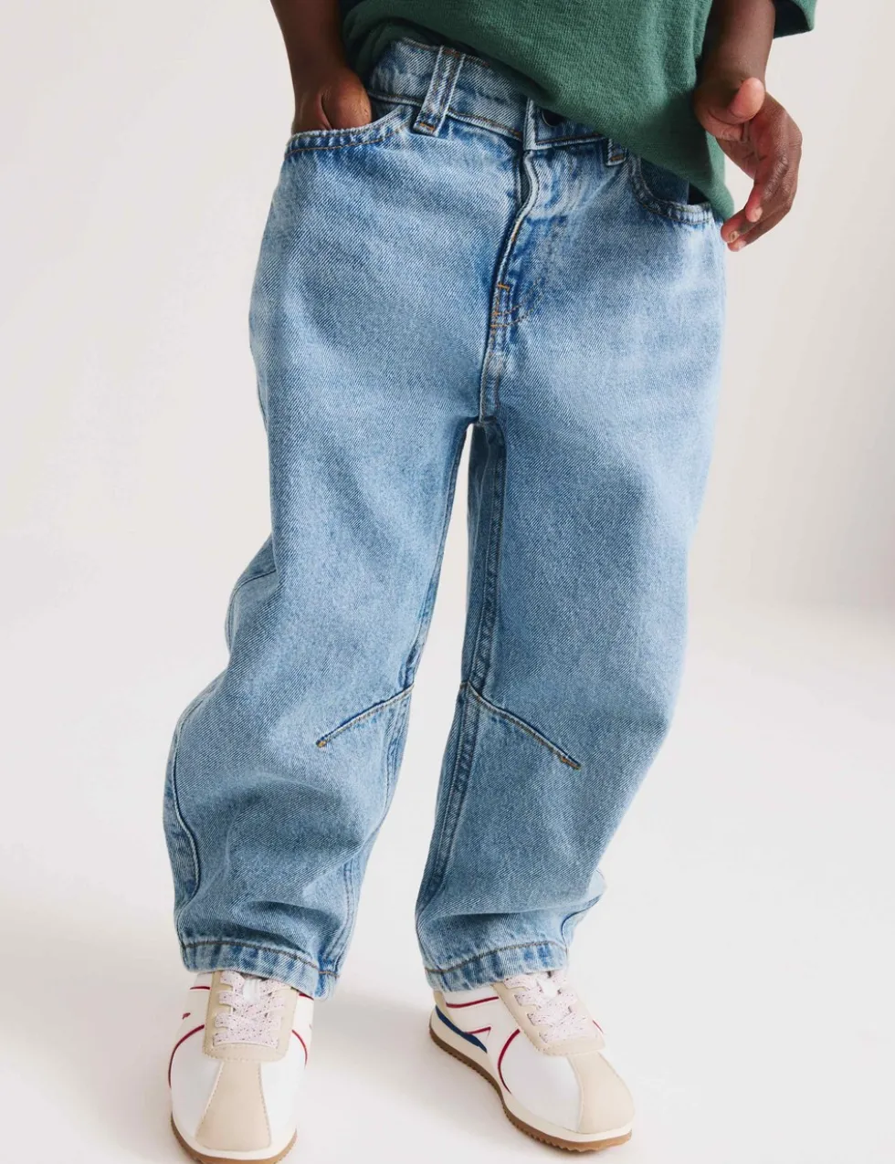 Pure Cotton Barrel Leg Jeans (2-8 Yrs)