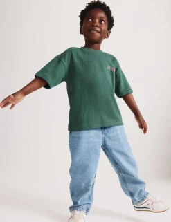 Pure Cotton Barrel Leg Jeans (2-8 Yrs)