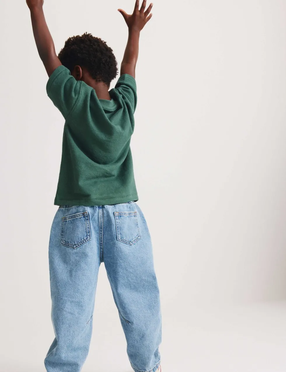 Pure Cotton Barrel Leg Jeans (2-8 Yrs)