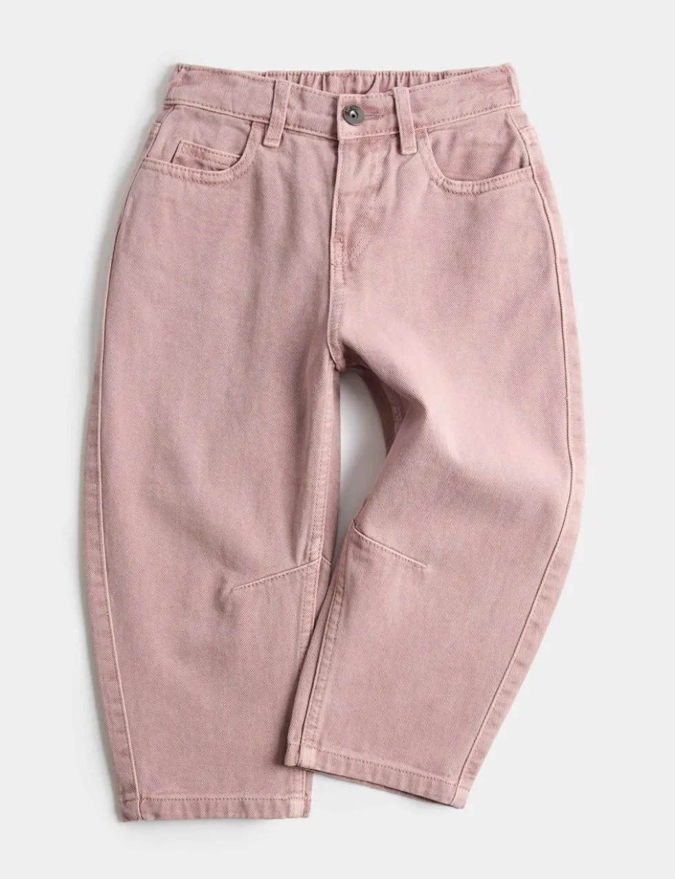 Pure Cotton Barrel Leg Jeans (2-8 Yrs)