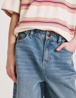Pure Cotton Barrel Leg Jeans (6-16 Yrs)