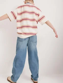 Pure Cotton Barrel Leg Jeans (6-16 Yrs)