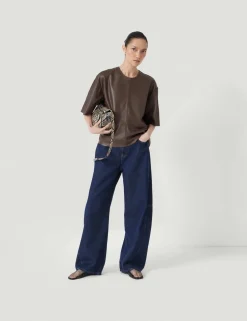Pure Cotton Barrel Leg Jeans