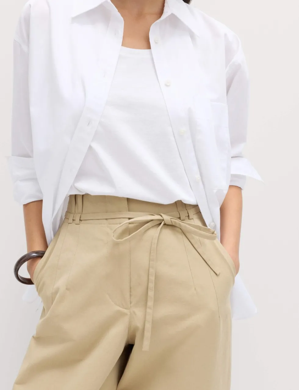 Pure Cotton Barrel Leg Trousers