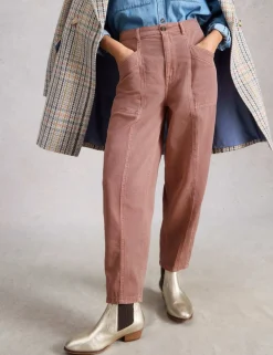 Pure Cotton Barrel Leg Trousers