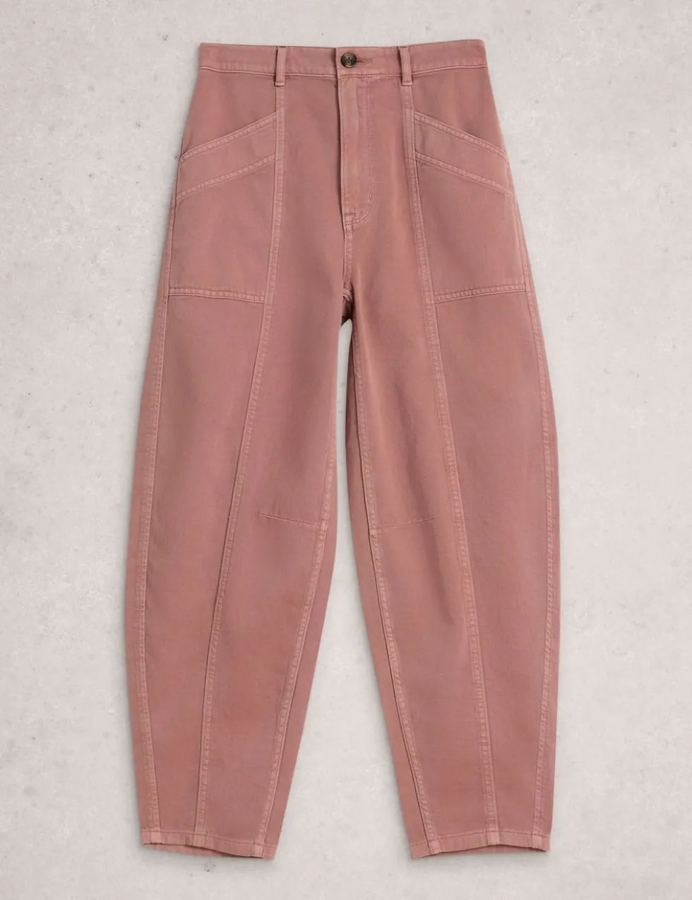 Pure Cotton Barrel Leg Trousers