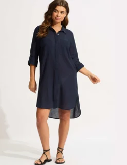 Pure Cotton Beach Cover Up Shirt