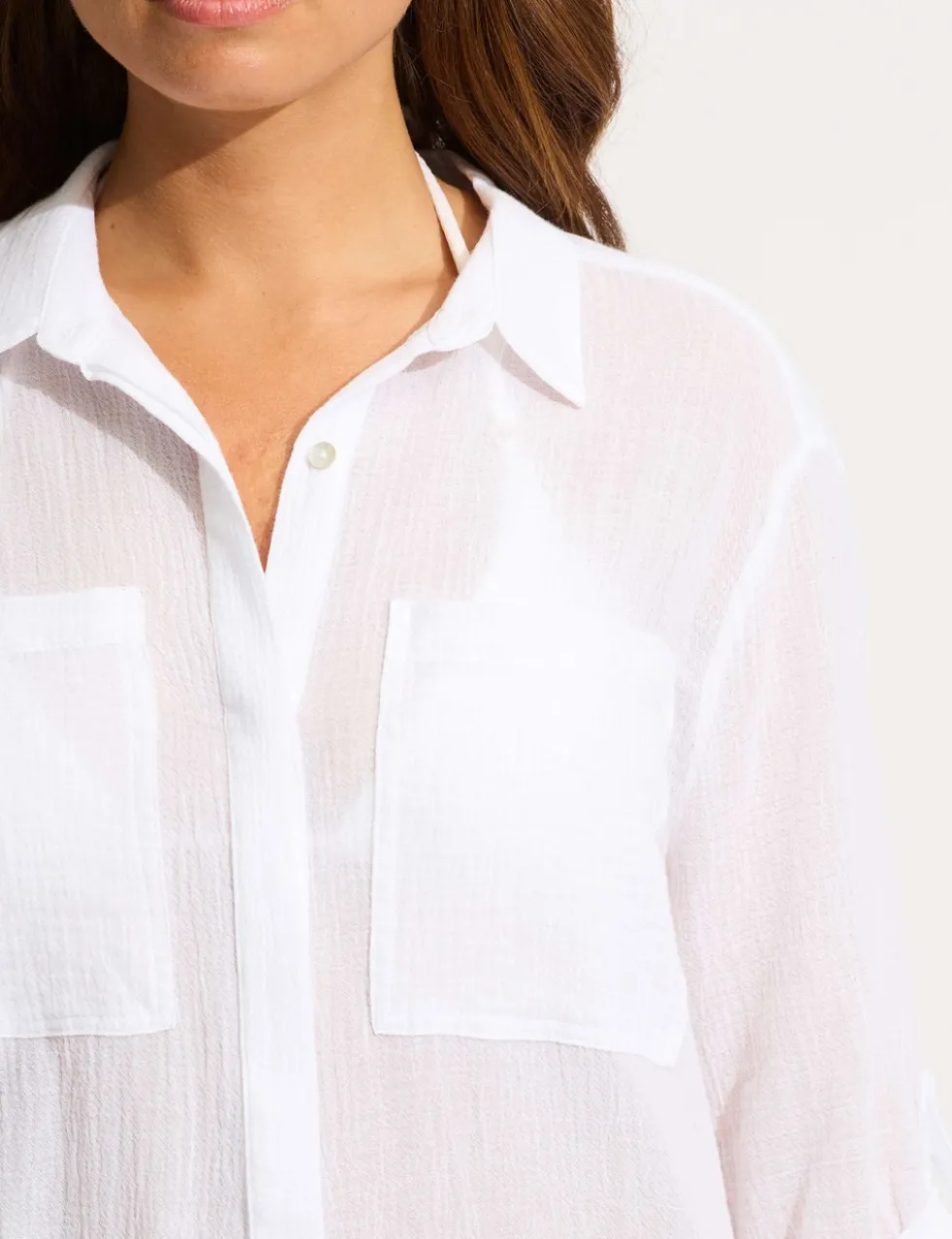 Pure Cotton Beach Cover Up Shirt
