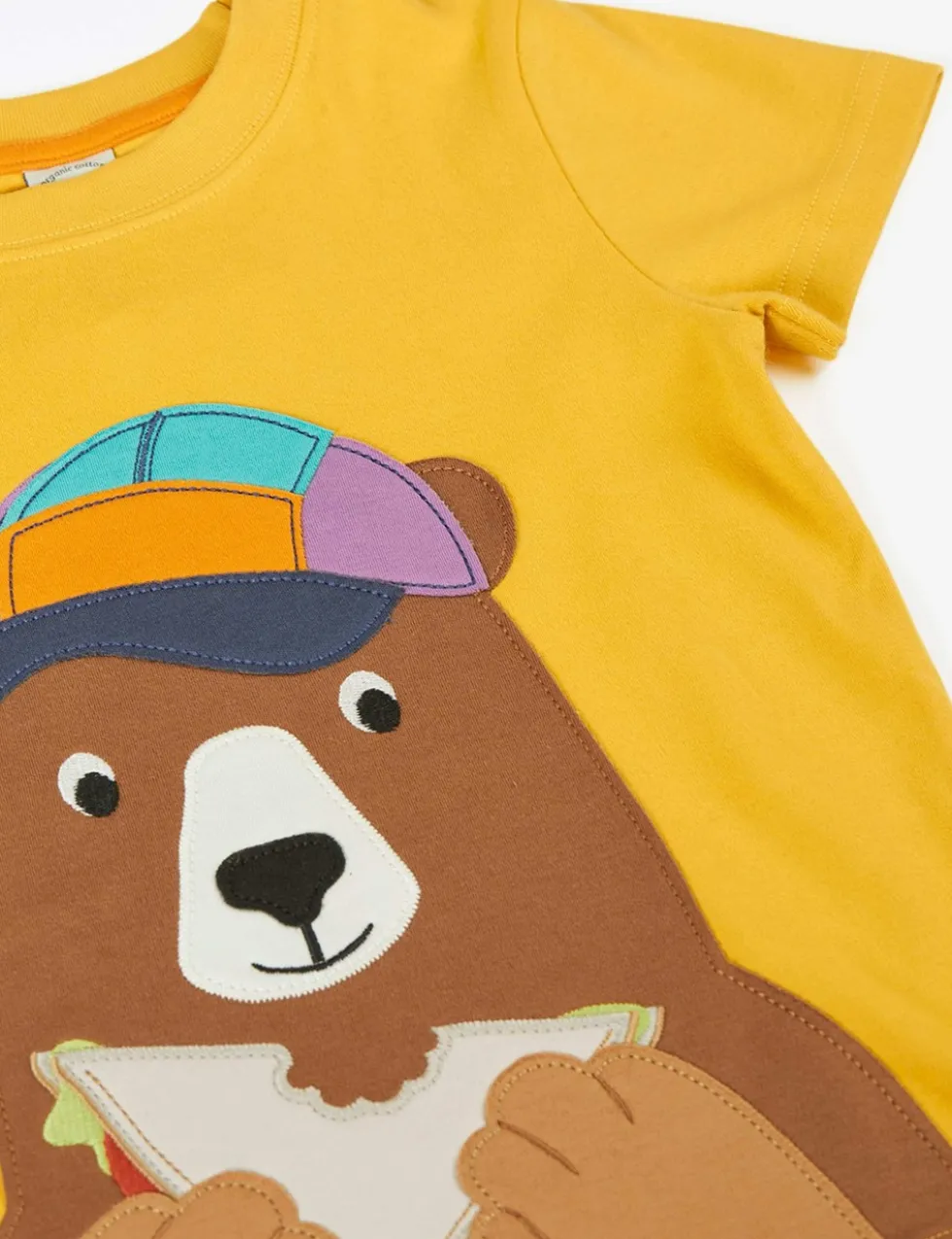 Pure Cotton Bear Appliqué T-Shirt (1-10 Yrs)