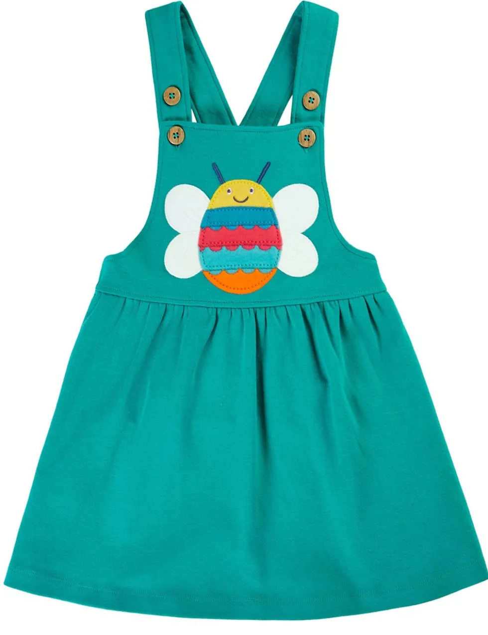 Pure Cotton Bee Applique Pinafore Dress (3 Mths-8 Yrs)