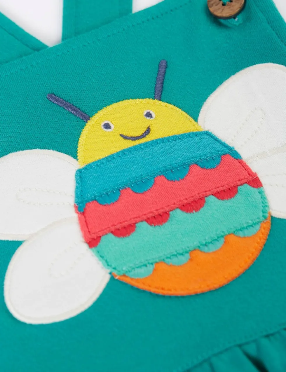 Pure Cotton Bee Applique Pinafore Dress (3 Mths-8 Yrs)