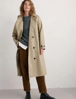 Pure Cotton Belted Double Breasted Trench Coat