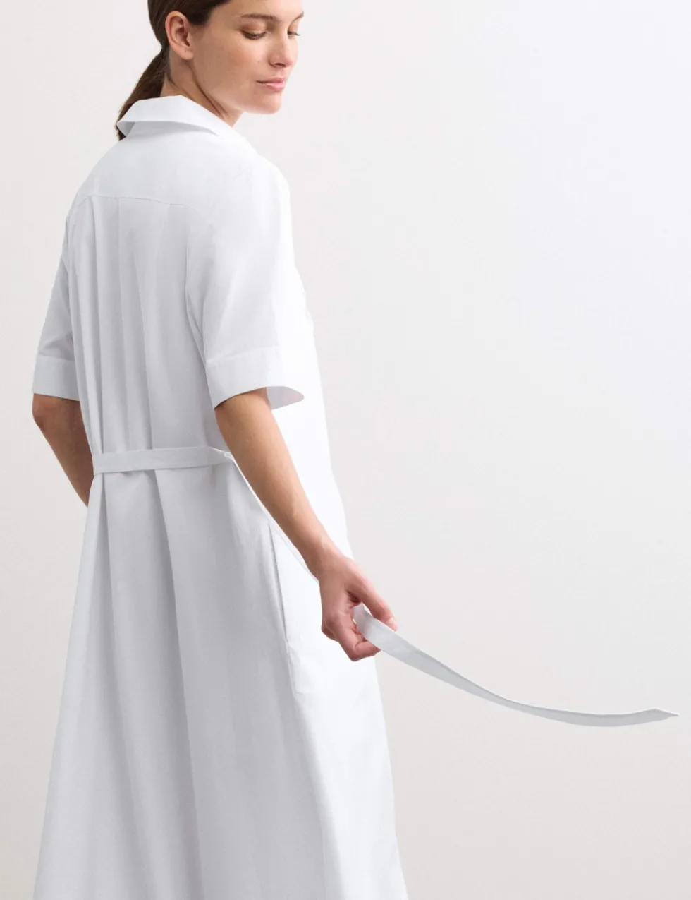 Pure Cotton Belted Midi Shirt Dress