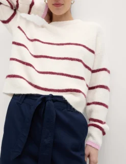 Pure Cotton Belted Straight Leg Trousers