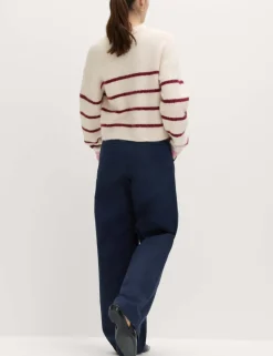 Pure Cotton Belted Straight Leg Trousers