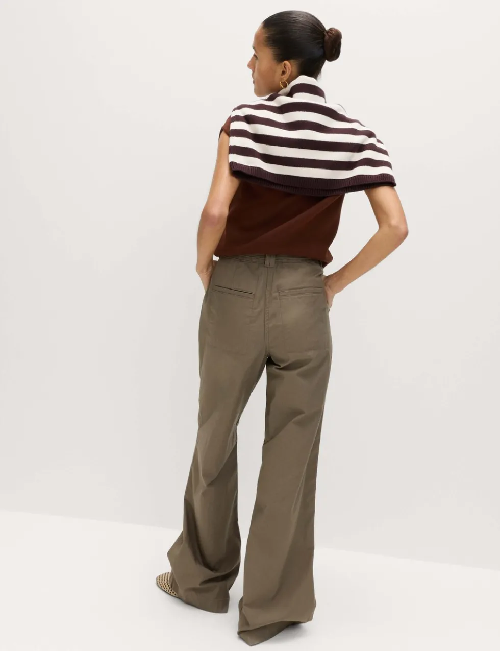 Pure Cotton Belted Straight Leg Trousers