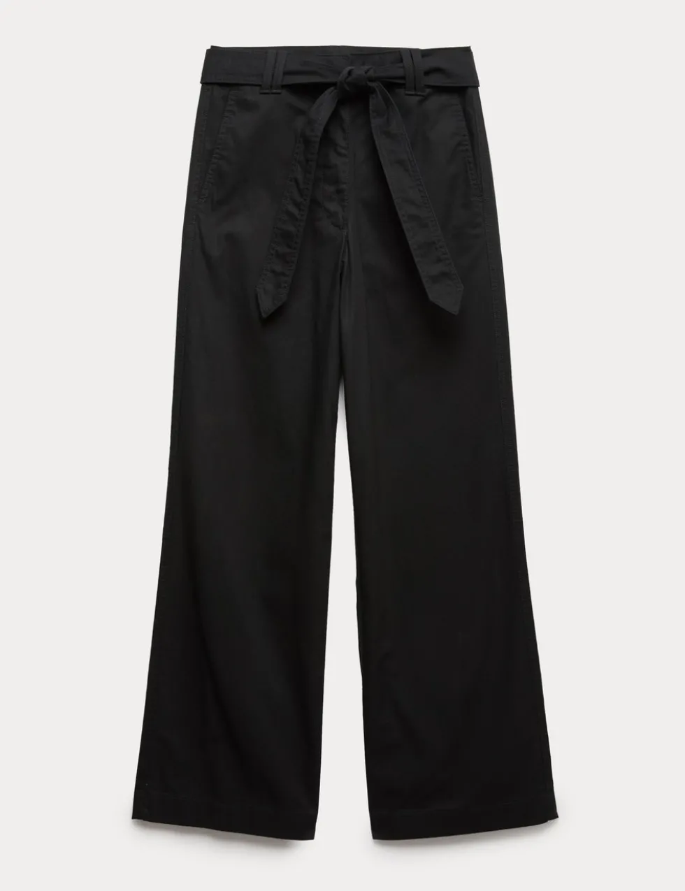 Pure Cotton Belted Straight Leg Trousers