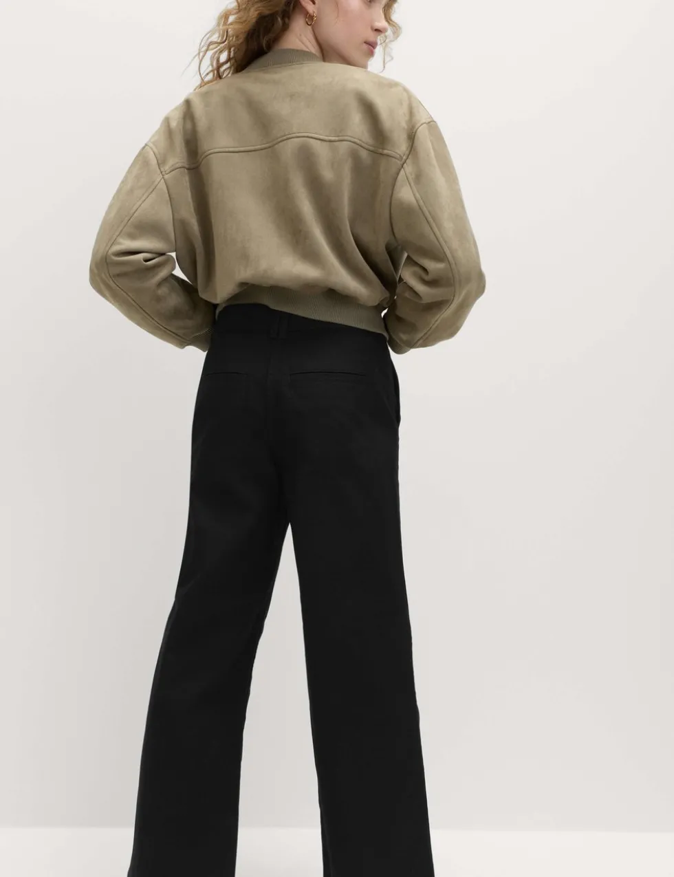 Pure Cotton Belted Straight Leg Trousers