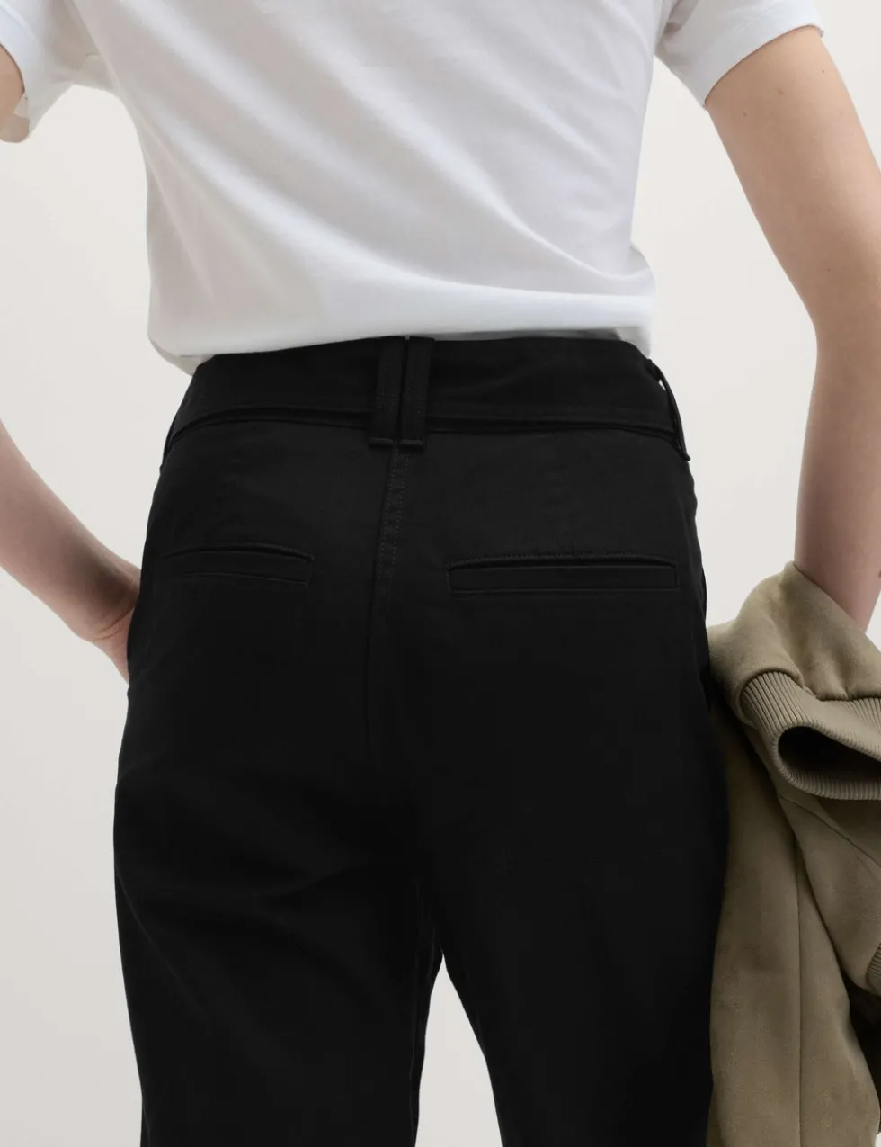 Pure Cotton Belted Straight Leg Trousers