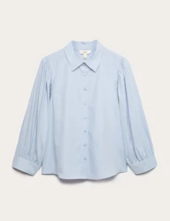 Pure Cotton Blouson Sleeve Shirt