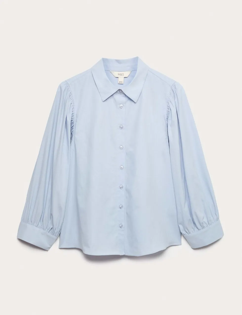 Pure Cotton Blouson Sleeve Shirt