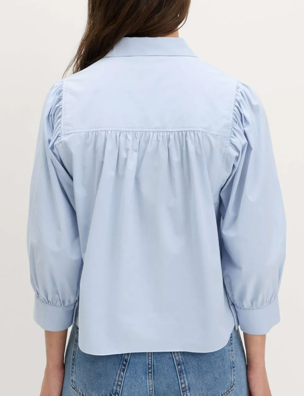 Pure Cotton Blouson Sleeve Shirt