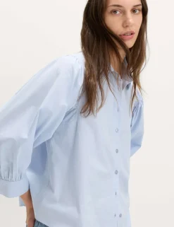 Pure Cotton Blouson Sleeve Shirt
