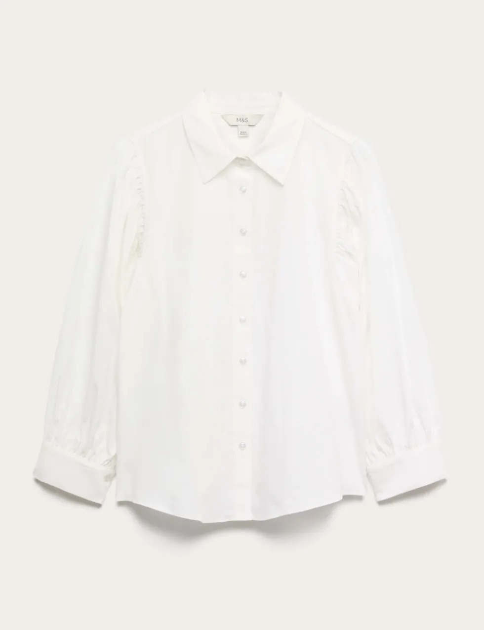 Pure Cotton Blouson Sleeve Shirt