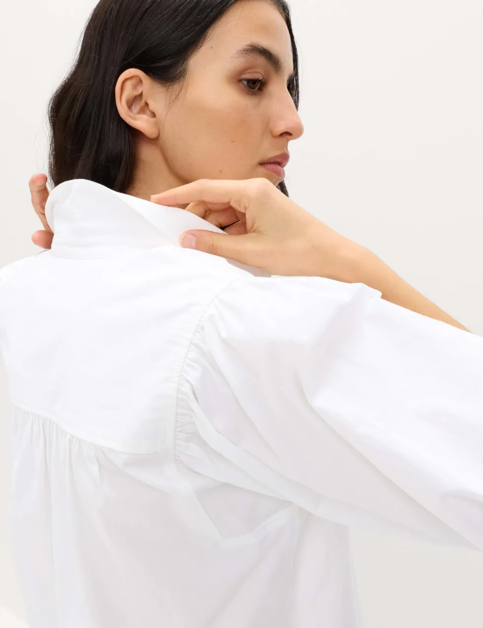 Pure Cotton Blouson Sleeve Shirt