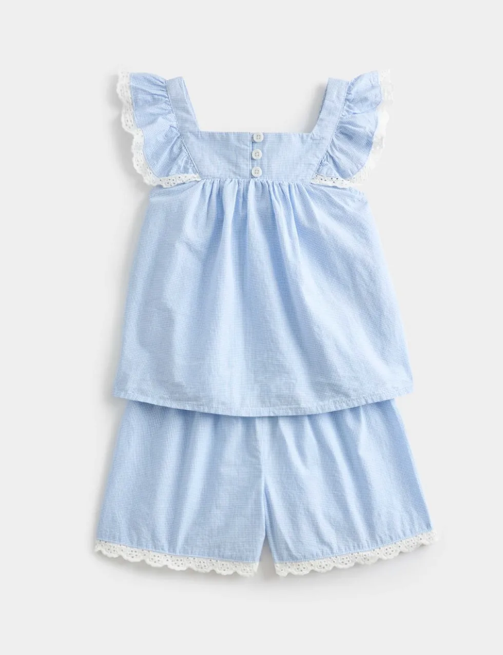 Pure Cotton Blue Stripe Shortie Pyjamas (1-8 Yrs)