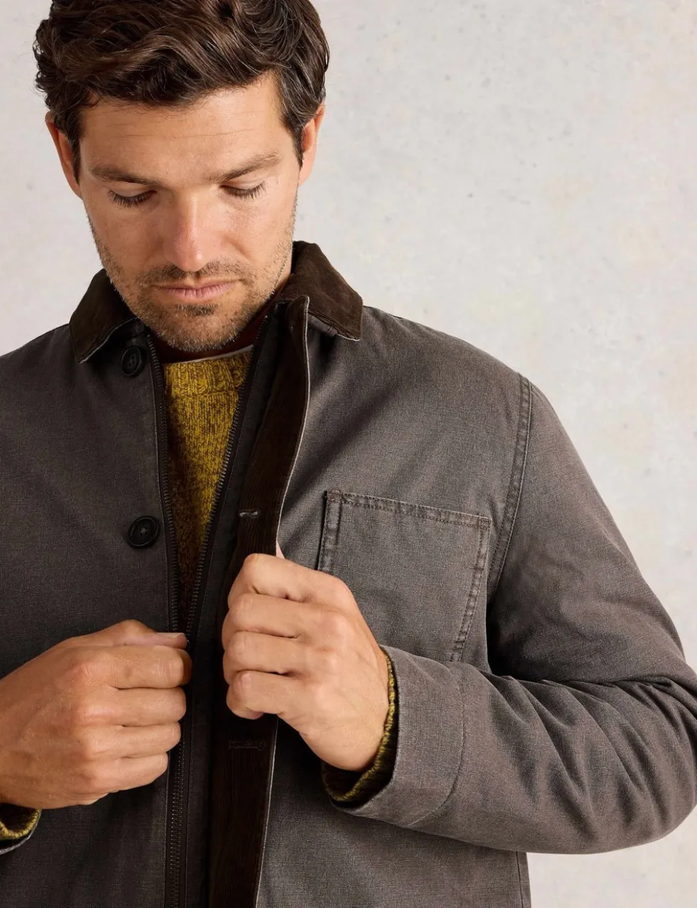 Pure Cotton Borg Lined Utility Jacket