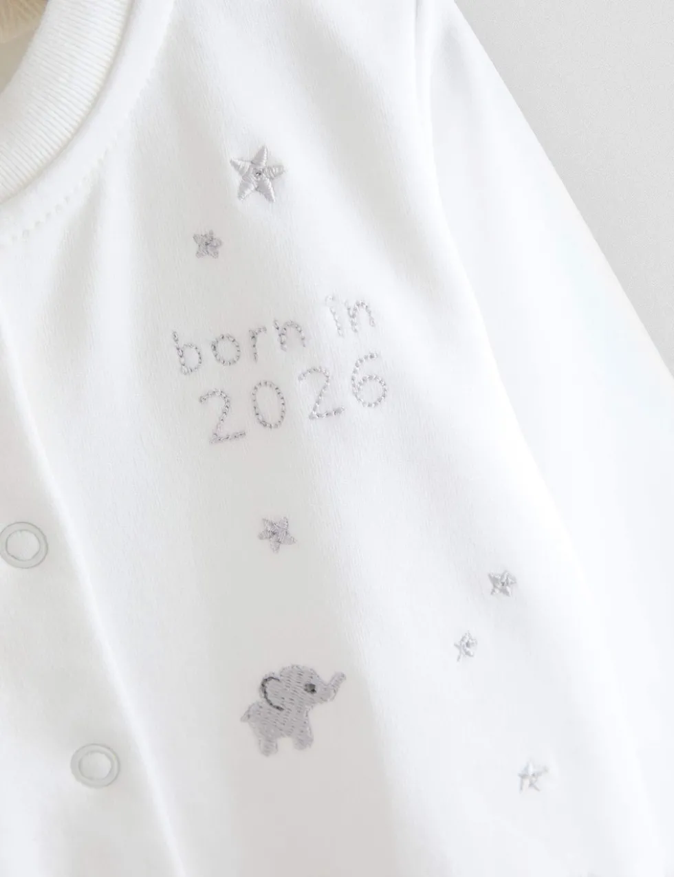 Pure Cotton Born in 26½lbs26 Elephant Sleepsuit (5lbs-6 Mths)