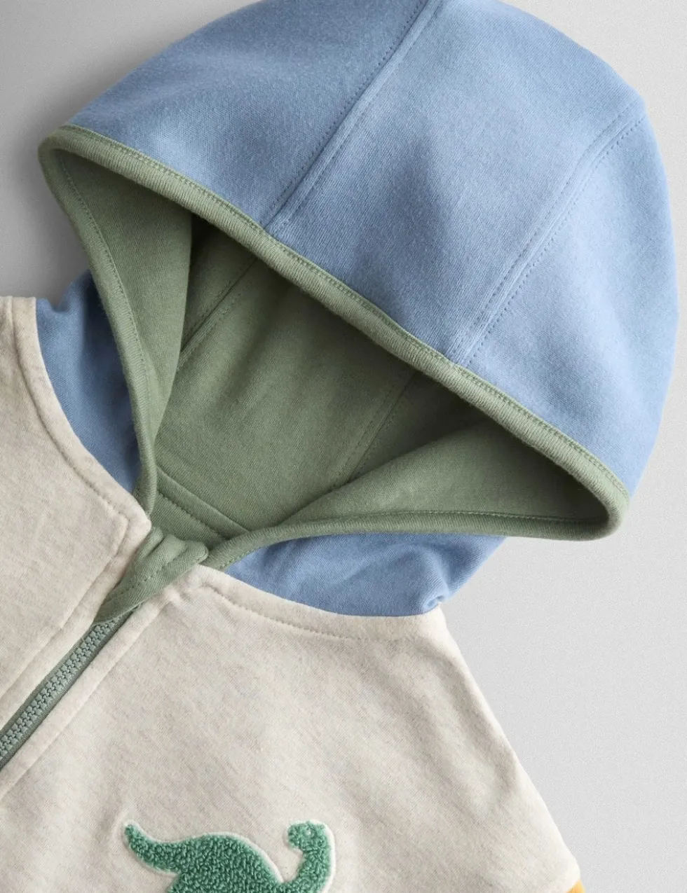 Pure Cotton Bouclé Dino Reversible Hoodie (6 Mths - 6 Yrs)