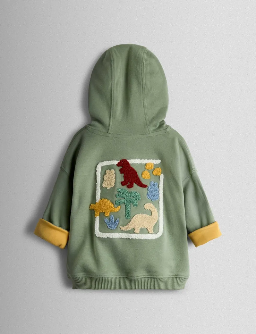 Pure Cotton Bouclé Dino Reversible Hoodie (6 Mths - 6 Yrs)