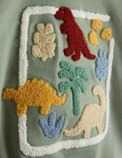 Pure Cotton Bouclé Dino Reversible Hoodie (6 Mths - 6 Yrs)