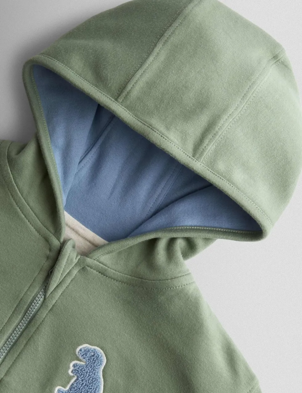 Pure Cotton Bouclé Dino Reversible Hoodie (6 Mths - 6 Yrs)