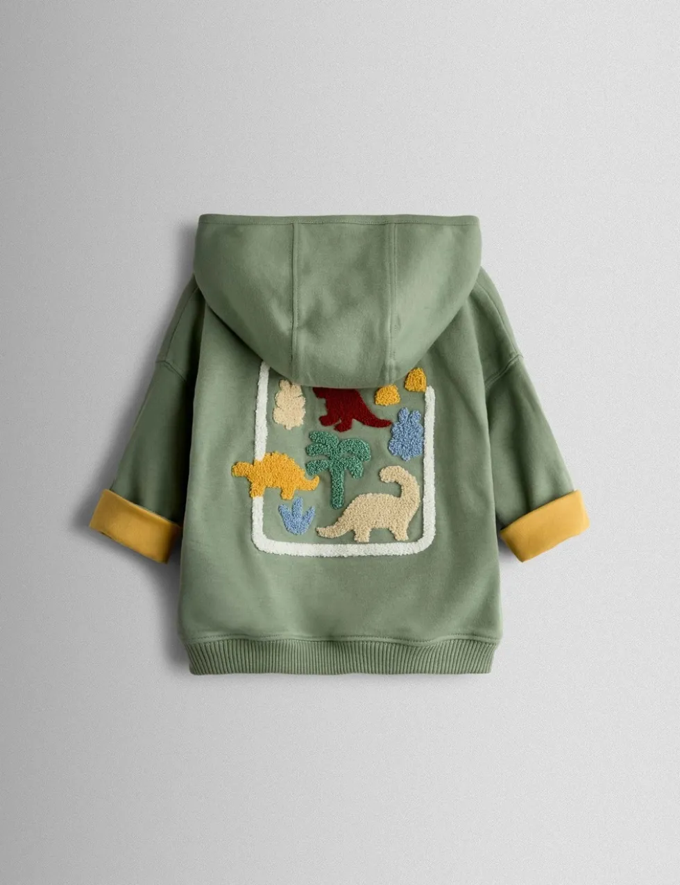 Pure Cotton Bouclé Dino Reversible Hoodie (6 Mths - 6 Yrs)