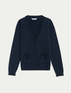 Pure Cotton Bow Pocket Cardigan (3-18 Yrs)