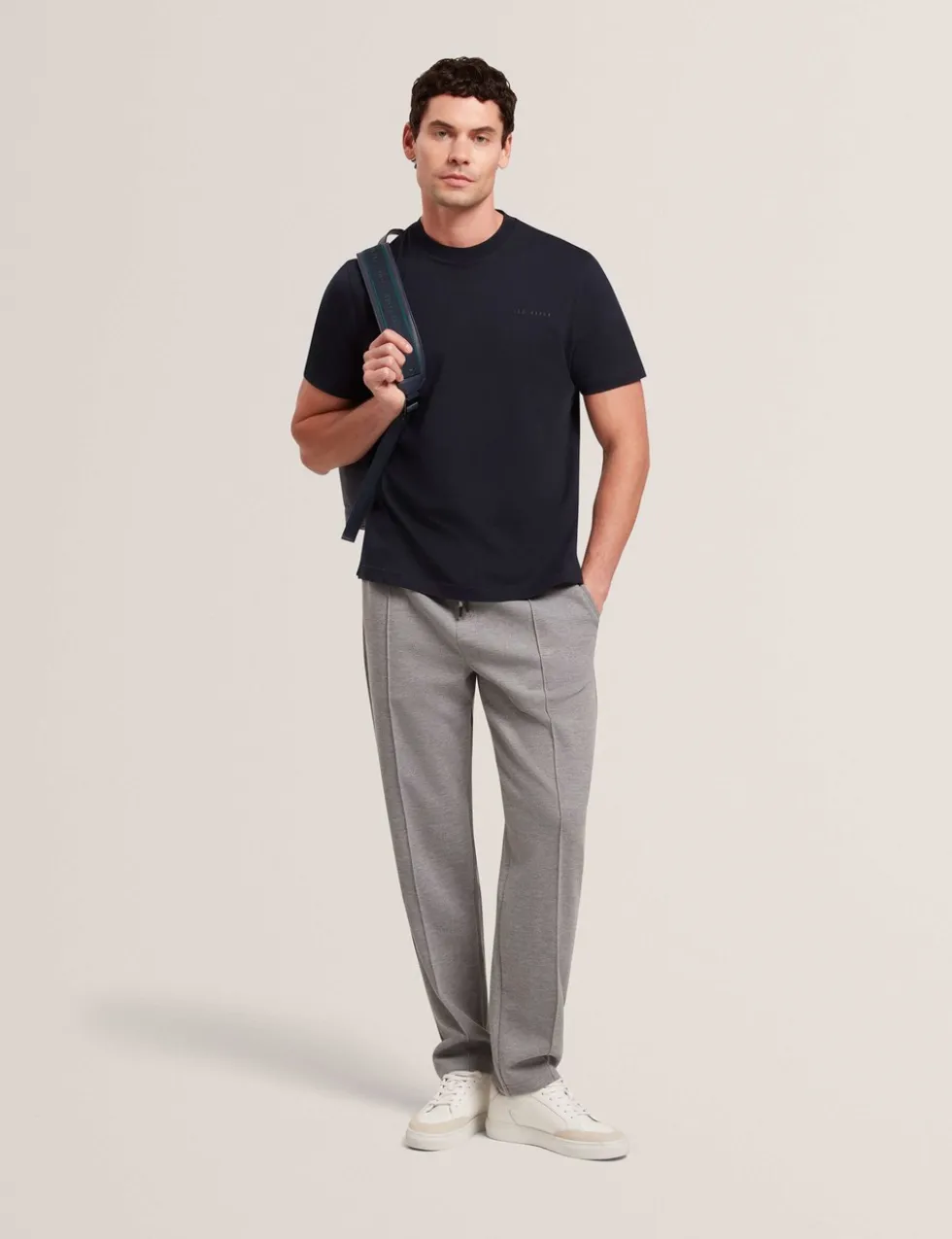 Pure Cotton Branded Honeycomb Trim T-Shirt
