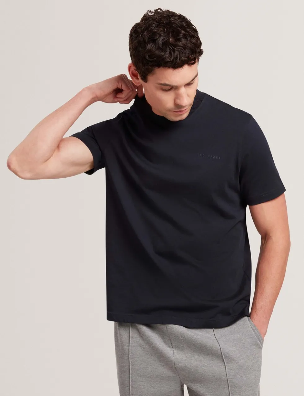 Pure Cotton Branded Honeycomb Trim T-Shirt