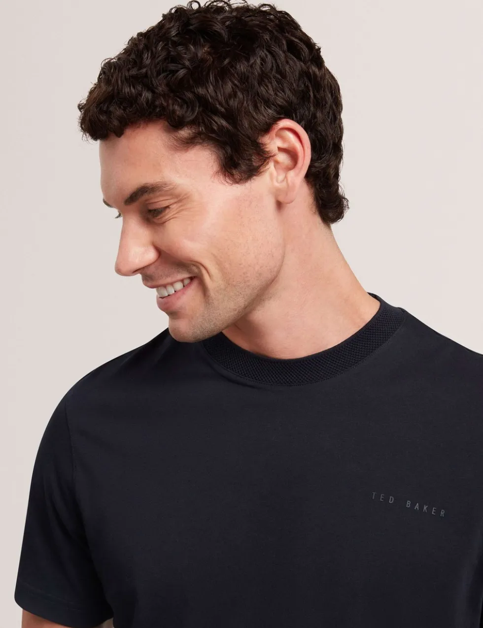 Pure Cotton Branded Honeycomb Trim T-Shirt