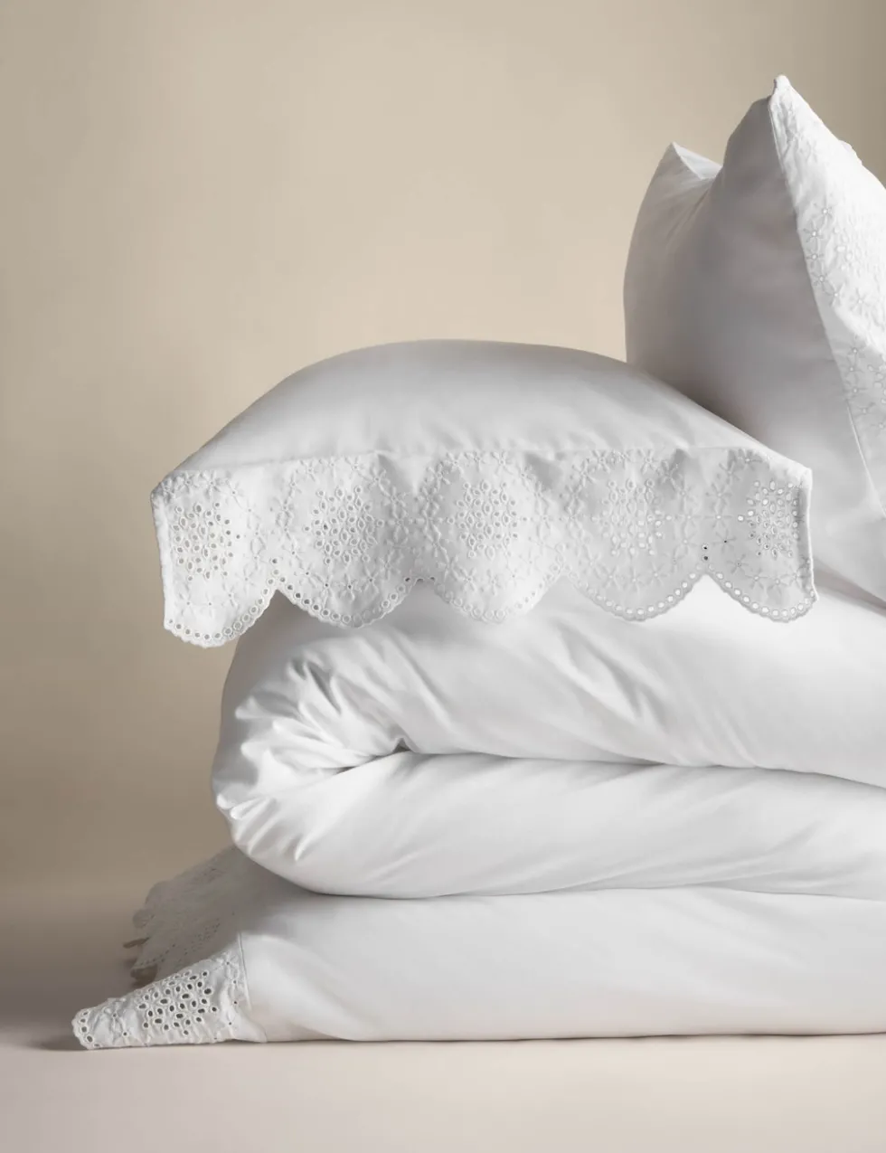 Pure Cotton Broderie Anglaise Bedding Set