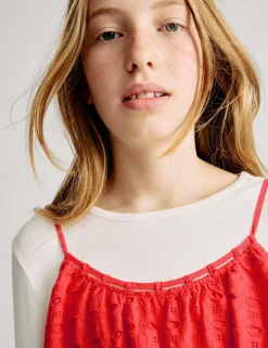 Pure Cotton Broderie Dress (2-16 Yrs)