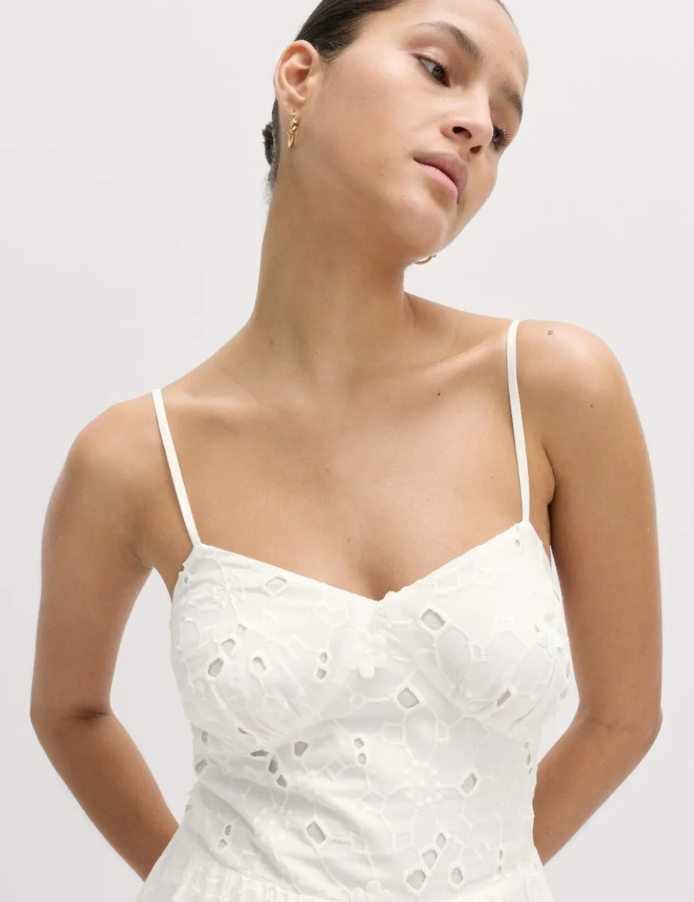 Pure Cotton Broderie Midaxi Cami Dress