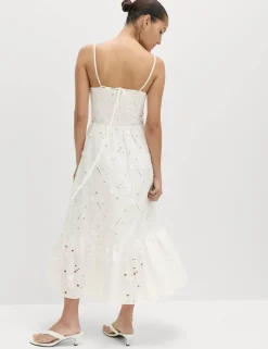 Pure Cotton Broderie Midaxi Cami Dress